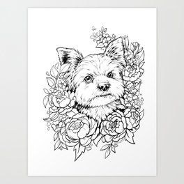 Color-Me Canine: Yorkshire Terrier Art Print