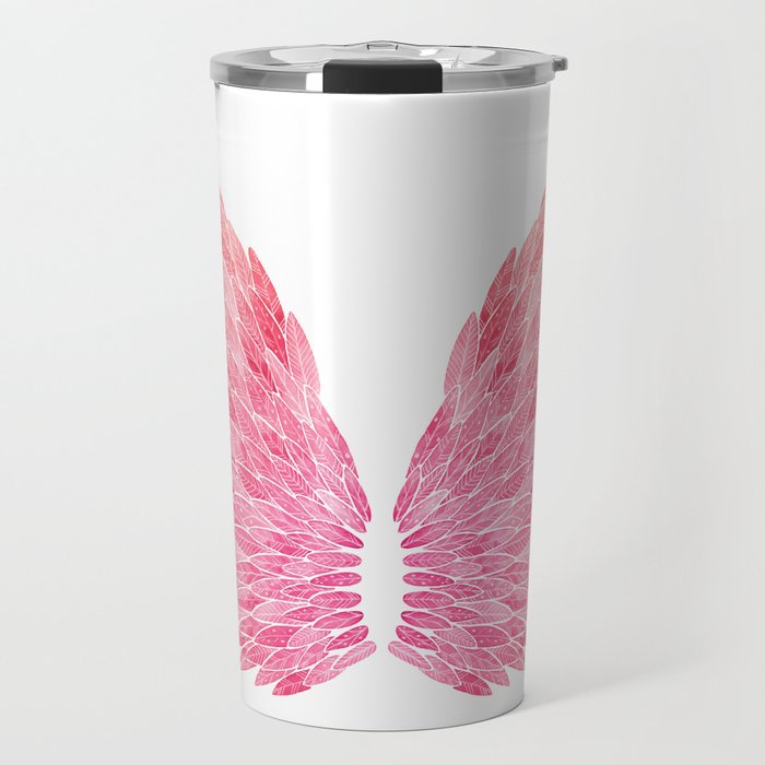 Pink Angel Wings Travel Mug