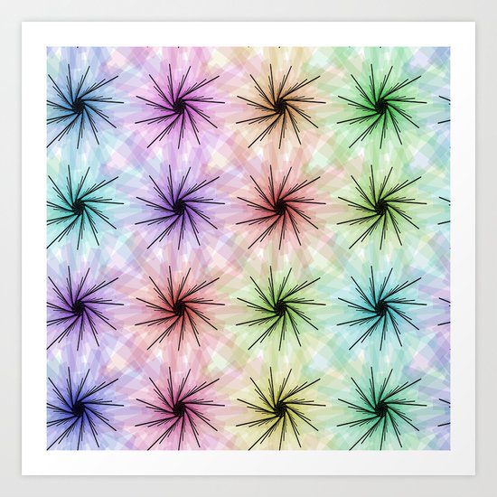 Color floral spiral Art Print