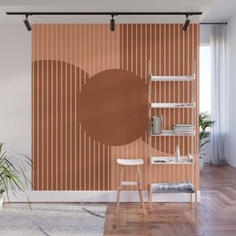 Abstract Shapes 258 in Terracotta Brown Wall Mural
