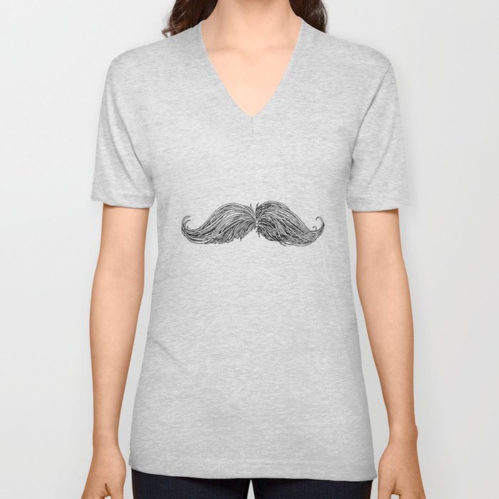 Mustache V Neck T Shirt
