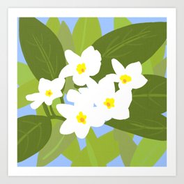 Jungle Flowers Retro Modern Floral Art Print