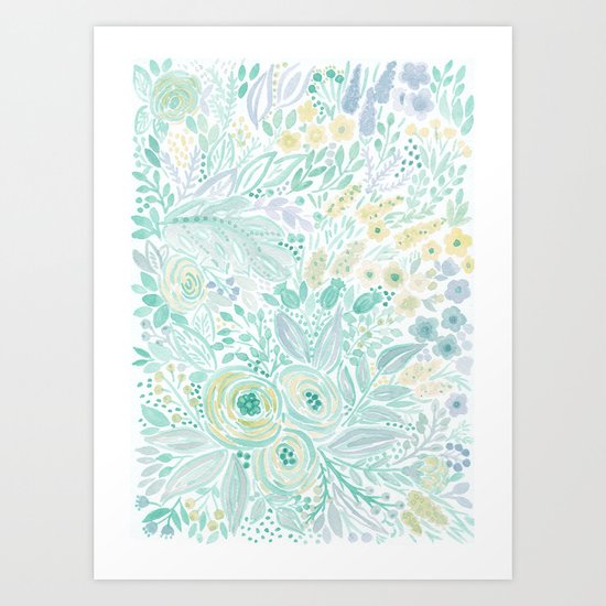 Watercolor . Flower meadow . 2 Art Print