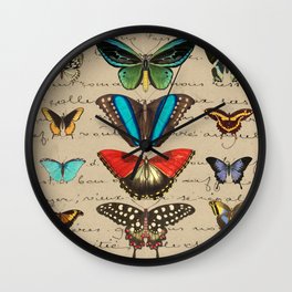Butterfly Botanical Journal Wall Clock