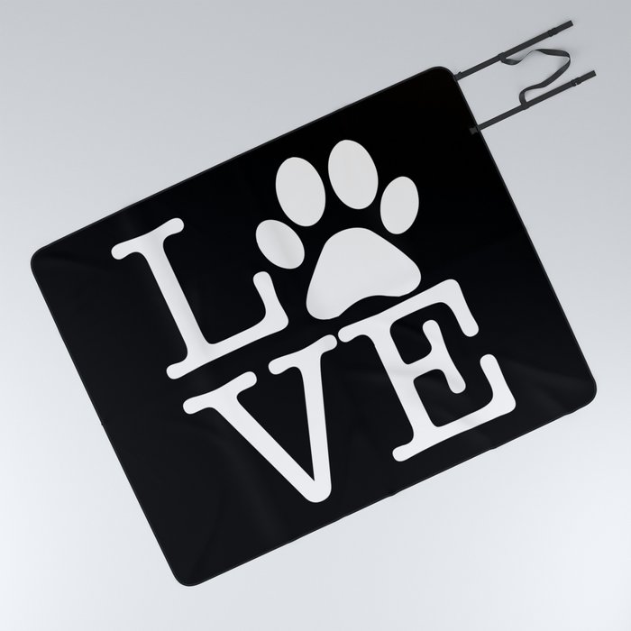 Love Pets Paw Cute Typography Picnic Blanket