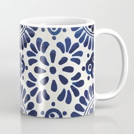 Blue Tlavera Tile classic drop mexican talavera rustic ceramic Coffee Mug