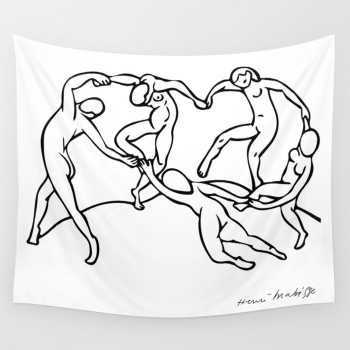 Henri Matisse The Dance and Music Line Artwork Hermitage Sketch For Prints Tshirts Posters Bags Men Wall Tapestry