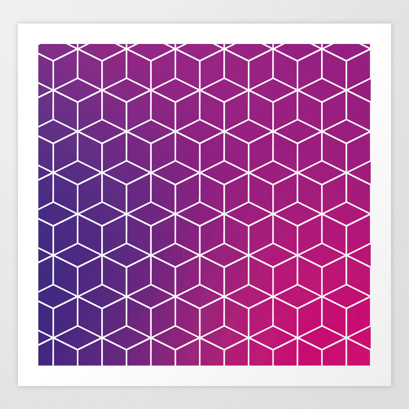 Gradient Cube Design Art Print By Prettydesign Society6