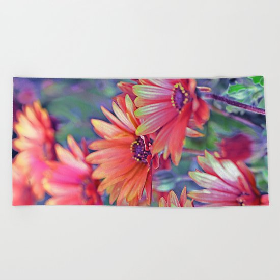Vintage asters (2) Beach Towel