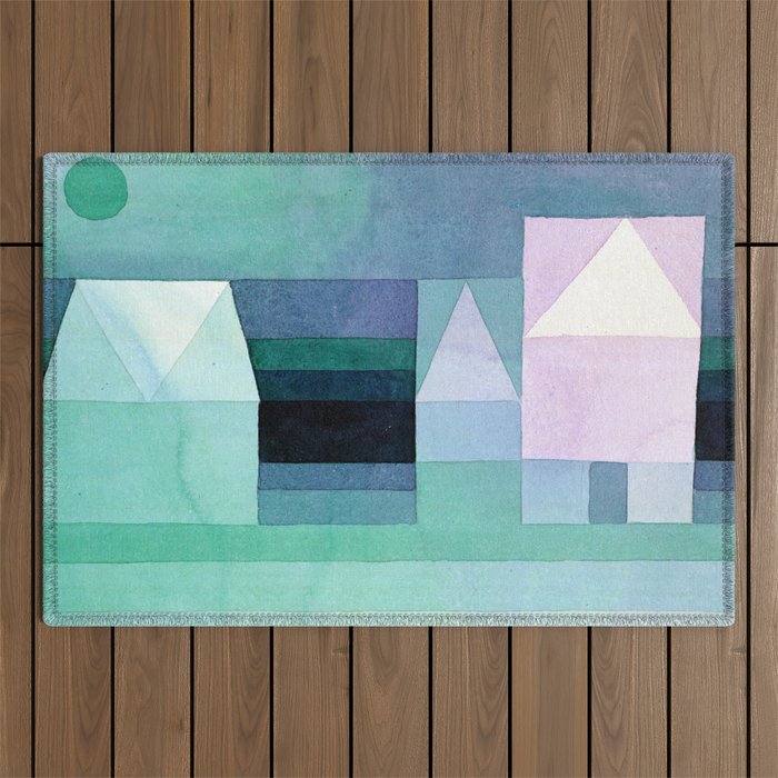 Paul Klee Three Houses Outdoor Rug
