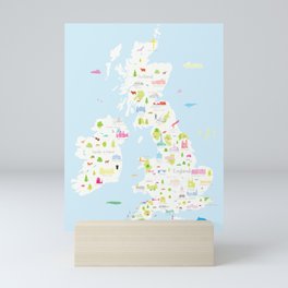 Illustrated Map of the UK & Ireland Mini Art Print