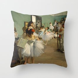 Edgar Degas "The dance class" Throw Pillow