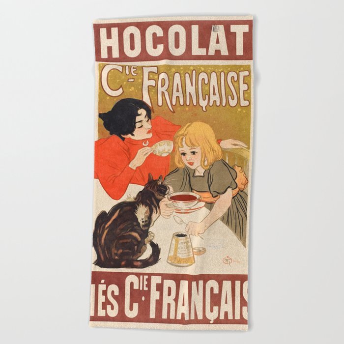 French Chocolates Advertisement  Beach Towel