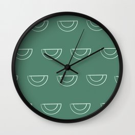 Emerald green simple half-circles Wall Clock