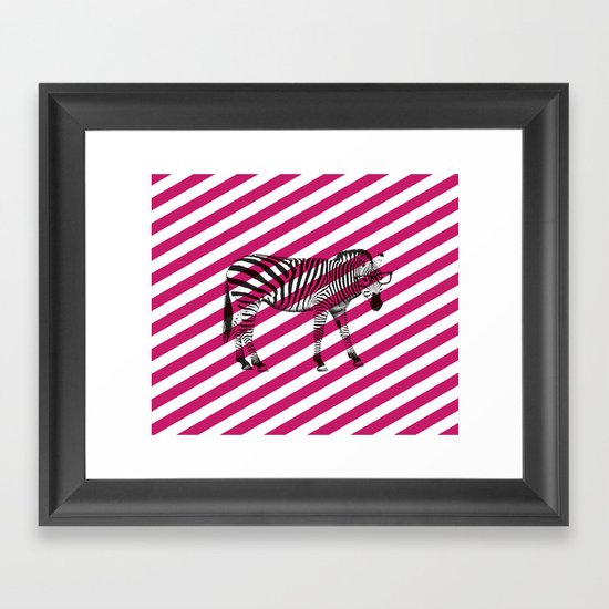 Nerd Zebra (Pink) Framed Art Print