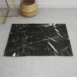 Black and White Marble Area & Throw Rug