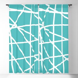 Doodle (White & Teal) Blackout Curtain