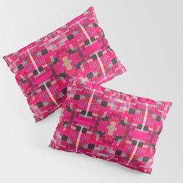 Pink Geometric Oil Pastel Painting Pattern Pillow Sham