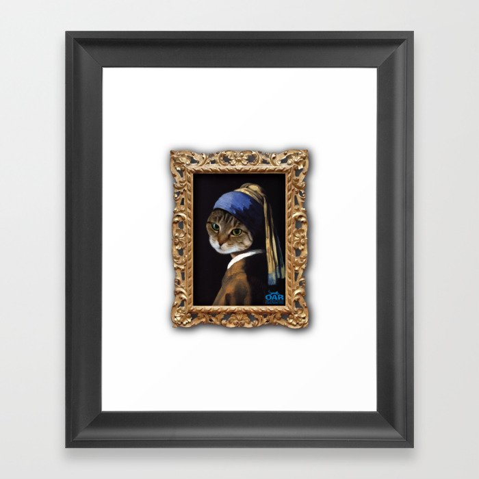 The Girl With the Purr Framed Art Print