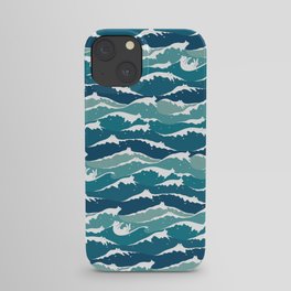 Cat waves pattern iPhone Case