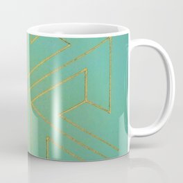 blue green gold pattern Mug