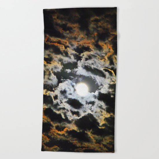 Tiger Full Moon Beach Towel