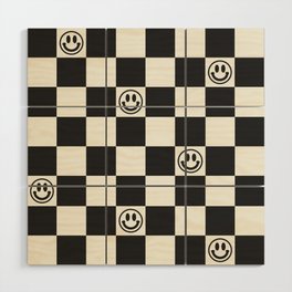 Smiley Face & Checkerboard  Wood Wall Art