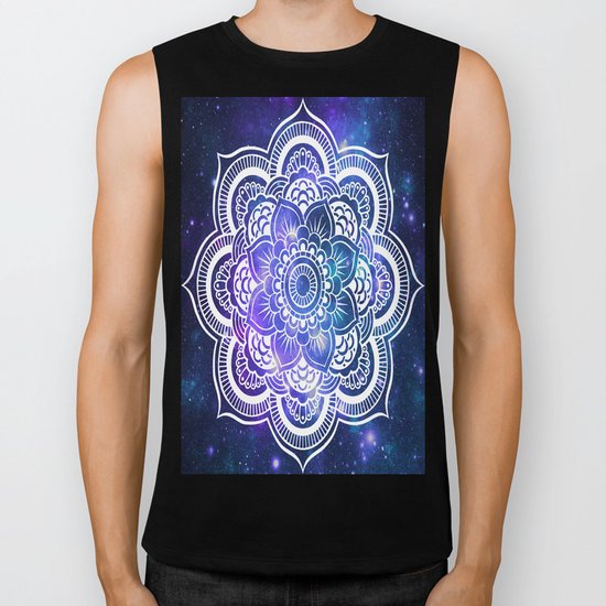 Mandala: Violet & Teal Galaxy Biker Tank