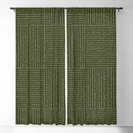 Lines III (Olive Green) Blackout Curtain