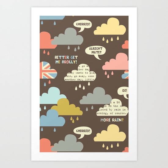 Rainy London Art Print