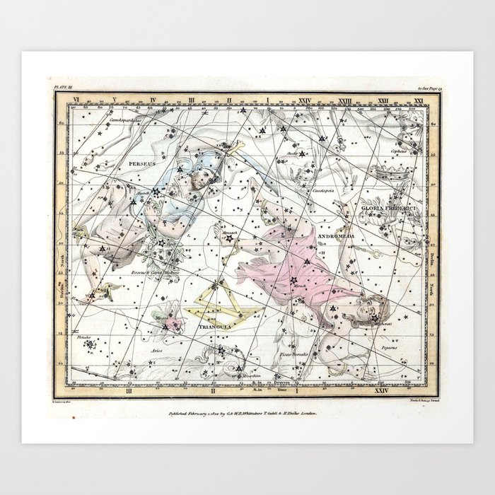 Celestial Atlas Plate 3 Alexander Jamieson, Perseus and Andromeda Art Print