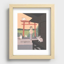 In a bunny shrine Recessed Framed Print