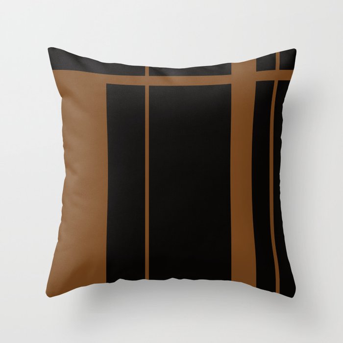 Brown Linear  Throw Pillow