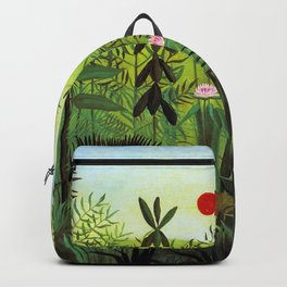 Henri Rousseau "Exotic Landscape with Lion and Lioness in Africa" Backpack