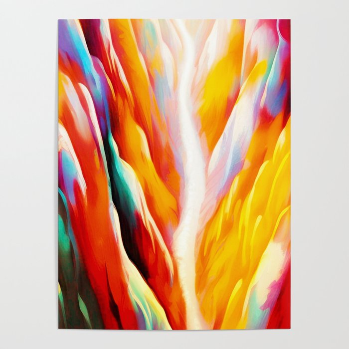 Prayer - inspirational colorful contemporary abstract art and home decor Poster