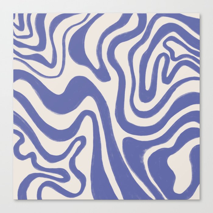 Very Peri Purple Swirl on Creamy White Canvas Print