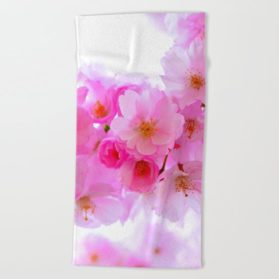 cherry tree blossom Beach Towel