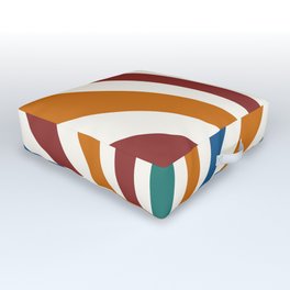 Multicolor retro Sun design 10 Outdoor Floor Cushion