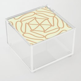 Abstract Mid Century lines pattern -  Dirty White Acrylic Box