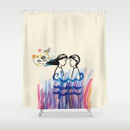 The cosmic look of love Shower Curtain