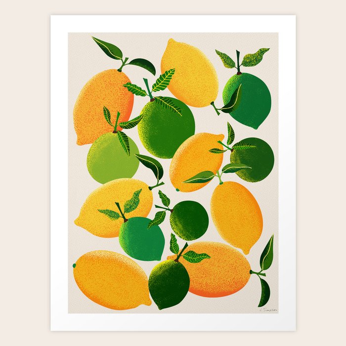Lemons and Limes Art Print by Leanne Simpson Society6