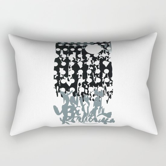 grey calligraphy (screen print) Rectangular Pillow