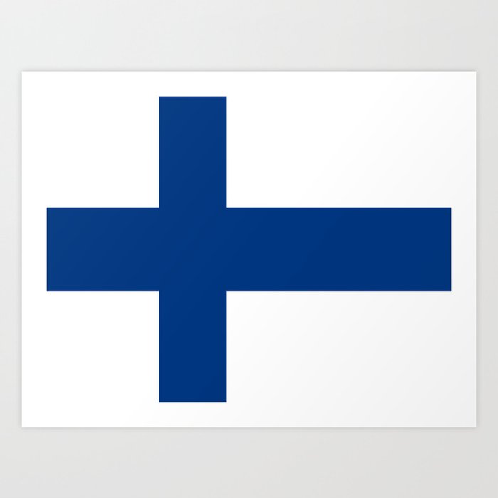 Flag of Finland 1 -finnish, Suomi, Sami,Finn,Helsinki,Tampere Art Print