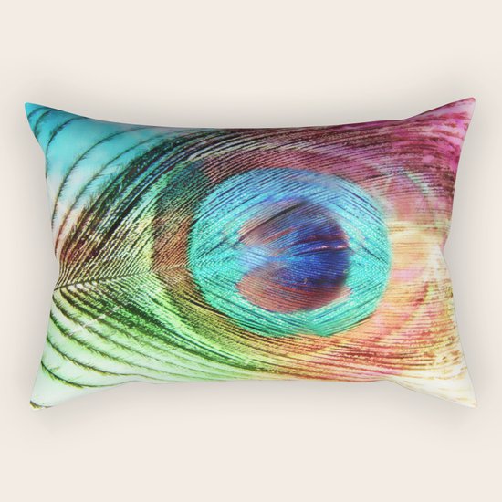 Peacock Feather Rectangular Pillow