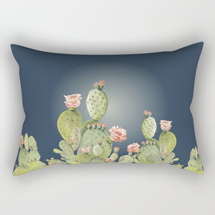 In The Moonlight - Cactus Rectangular Pillow