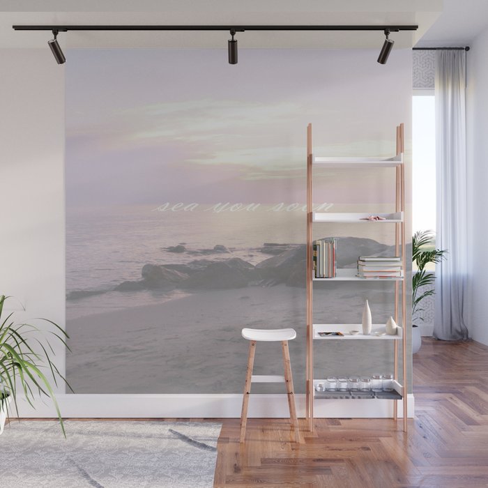 Calming Sunset Sea You Soon Wall mural by ARTbyJWP | society6.com