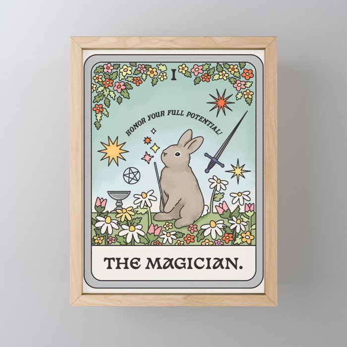 The Magician Bunny Tarot Card Framed Mini Art Print