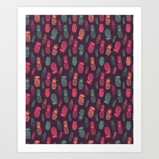 Pineapple Pattern Art Print