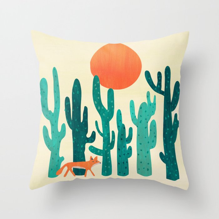 Desert fox Throw Pillow