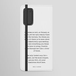 A River of Blood - Neil Gaiman Quote - Literature - Typewriter Print Android Wallet Case
